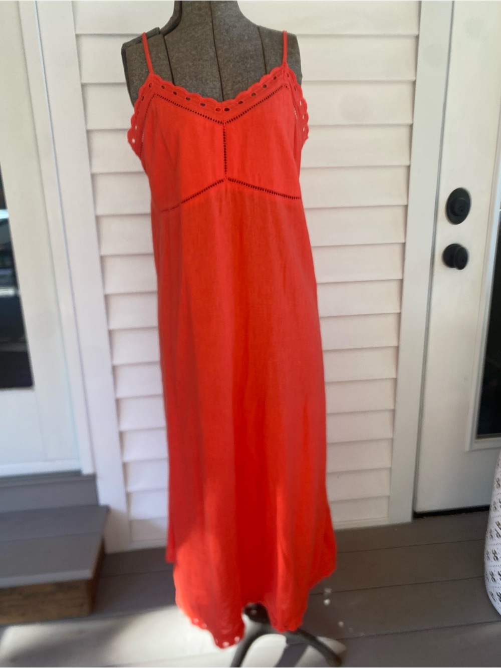 Old Navy Red Eyelet-Trim Maxi Dress
